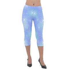 Heavenly Flowers Lightweight Velour Capri Leggings  by SychEva