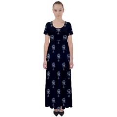 Ancient Greek Artwork Motif Pattern High Waist Short Sleeve Maxi Dress by dflcprintsclothing