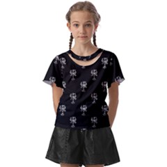 Ancient Greek Artwork Motif Pattern Kids  Front Cut Tee