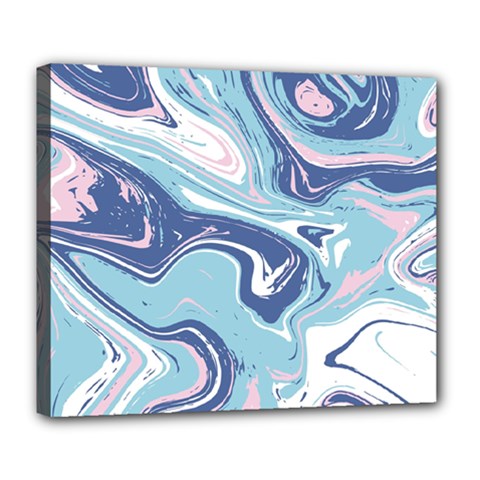 Blue Vivid Marble Pattern Deluxe Canvas 24  X 20  (stretched) by goljakoff