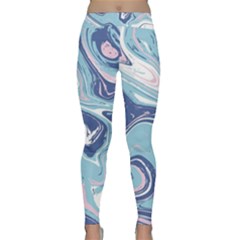 Blue Vivid Marble Pattern Classic Yoga Leggings by goljakoff