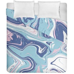 Blue Vivid Marble Pattern Duvet Cover Double Side (california King Size) by goljakoff