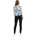 Blue Vivid Marble Pattern V-Neck Cropped Tank Top View2