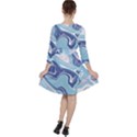 Blue Vivid Marble Pattern Ruffle Dress View2