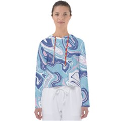 Blue Vivid Marble Pattern Women s Slouchy Sweat by goljakoff