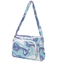 Blue Vivid Marble Pattern Front Pocket Crossbody Bag by goljakoff