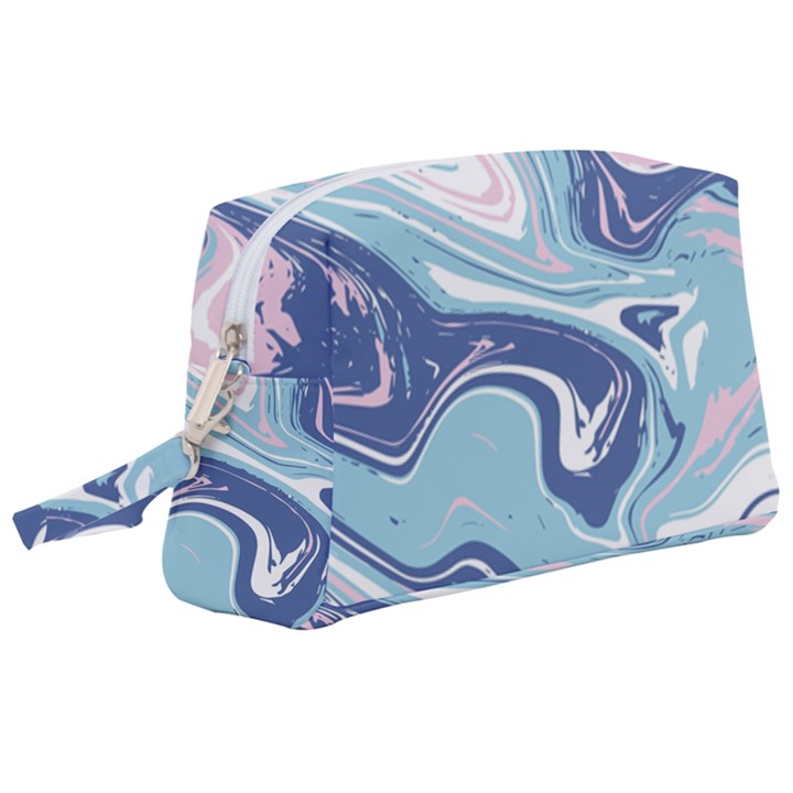 Blue Vivid Marble Pattern Wristlet Pouch Bag (Large)