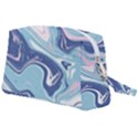 Blue Vivid Marble Pattern Wristlet Pouch Bag (Large) View2