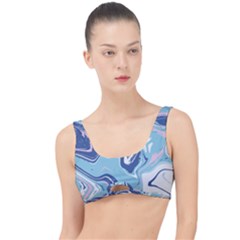 Blue Vivid Marble Pattern The Little Details Bikini Top by goljakoff