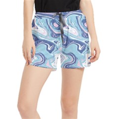 Blue Vivid Marble Pattern Runner Shorts by goljakoff