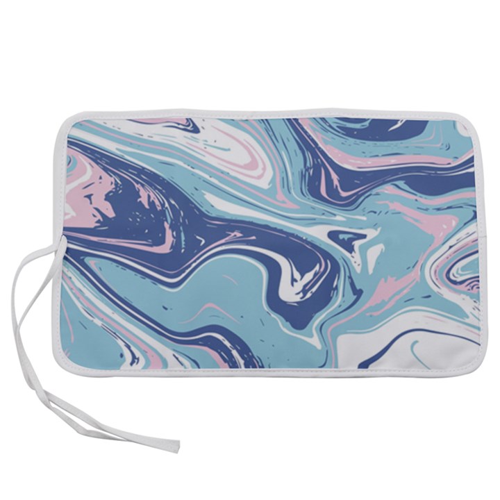 Blue Vivid Marble Pattern Pen Storage Case (S)