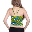 Green Vivid Marble Pattern Spaghetti Strap Bra Top View2