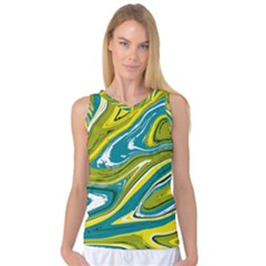 Green Vivid Marble Pattern Women s Basketball Tank Top by goljakoff