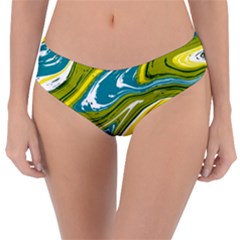 Green Vivid Marble Pattern Reversible Classic Bikini Bottoms by goljakoff