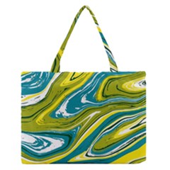 Green Vivid Marble Pattern Zipper Medium Tote Bag by goljakoff