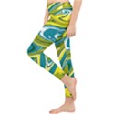 Green Vivid Marble Pattern Lightweight Velour Classic Yoga Leggings View3