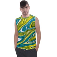 Green Vivid Marble Pattern Men s Regular Tank Top by goljakoff