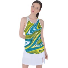 Green Vivid Marble Pattern Racer Back Mesh Tank Top by goljakoff