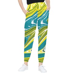 Green Vivid Marble Pattern Tapered Pants by goljakoff