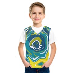 Green Vivid Marble Pattern 14 Kids  Basketball Tank Top by goljakoff