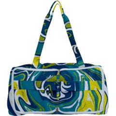 Green Vivid Marble Pattern 14 Multi Function Bag by goljakoff