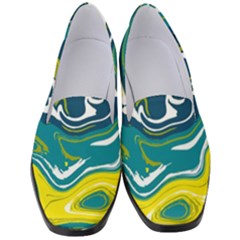 Green Vivid Marble Pattern 14 Women s Classic Loafer Heels by goljakoff