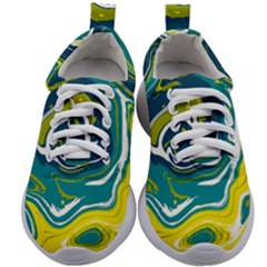 Green Vivid Marble Pattern 14 Kids Athletic Shoes by goljakoff