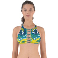 Green Vivid Marble Pattern 14 Perfectly Cut Out Bikini Top by goljakoff