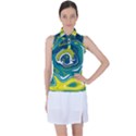 Green Vivid Marble Pattern 14 Women s Sleeveless Polo Tee View1