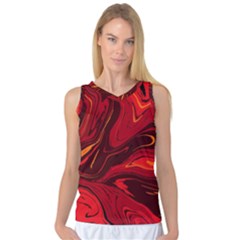 Red Vivid Marble Pattern 15 Women s Basketball Tank Top by goljakoff