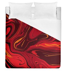 Red Vivid Marble Pattern 15 Duvet Cover (queen Size) by goljakoff