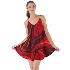 Red Vivid Marble Pattern 15 Love The Sun Cover Up by goljakoff