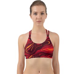 Red Vivid Marble Pattern 15 Back Web Sports Bra by goljakoff