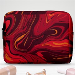 Red Vivid Marble Pattern 15 Make Up Pouch (large) by goljakoff