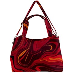 Red Vivid Marble Pattern 15 Double Compartment Shoulder Bag by goljakoff