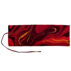 Red Vivid Marble Pattern 15 Roll Up Canvas Pencil Holder (m) by goljakoff