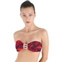 Red Vivid Marble Pattern 15 Twist Bandeau Bikini Top View1