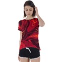 Red Vivid Marble Pattern 15 Short Sleeve Foldover Tee View1