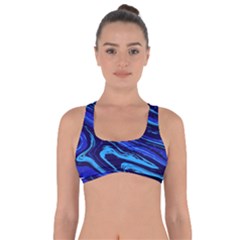 Blue Vivid Marble Pattern 16 Got No Strings Sports Bra by goljakoff