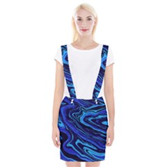 Blue Vivid Marble Pattern 16 Braces Suspender Skirt by goljakoff