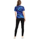 Blue Vivid Marble Pattern 16 Women s Short Sleeve Rash Guard View2