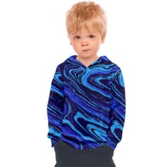 Blue Vivid Marble Pattern 16 Kids  Overhead Hoodie by goljakoff