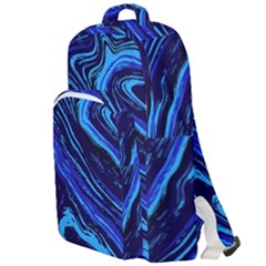 Blue Vivid Marble Pattern 16 Double Compartment Backpack by goljakoff