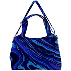 Blue Vivid Marble Pattern 16 Double Compartment Shoulder Bag by goljakoff