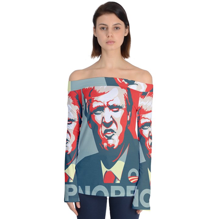 Trump NOPE Off Shoulder Long Sleeve Top