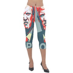 Trump Nope Lightweight Velour Capri Leggings  by goljakoff