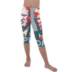 Trump Nope Kids  Lightweight Velour Capri Leggings  by goljakoff