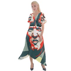 Trump Nope Cross Front Sharkbite Hem Maxi Dress by goljakoff