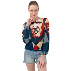 Trump2 Banded Bottom Chiffon Top by goljakoff