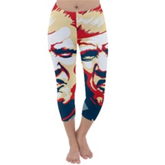 Trump Pop Art Capri Winter Leggings  by goljakoff